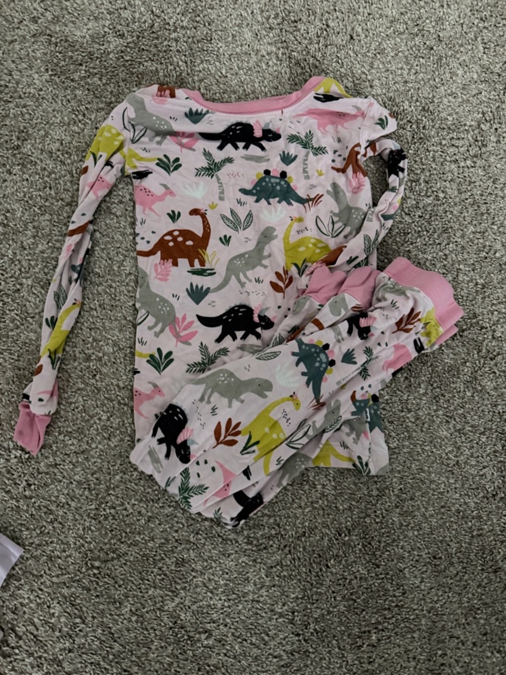 Little Sleepies Pink Dinosaur Print Pajama Set